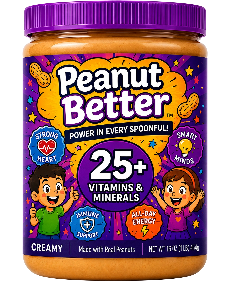 Peanut Better vitamin-infused peanut butter jar